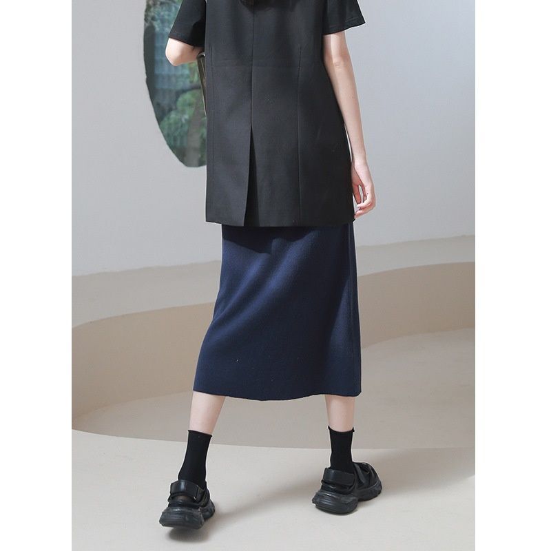 Mulan early spring 2020 South Korea new Slouchy style casual skirt women's simple and fashionable woolen A-line skirt 8092