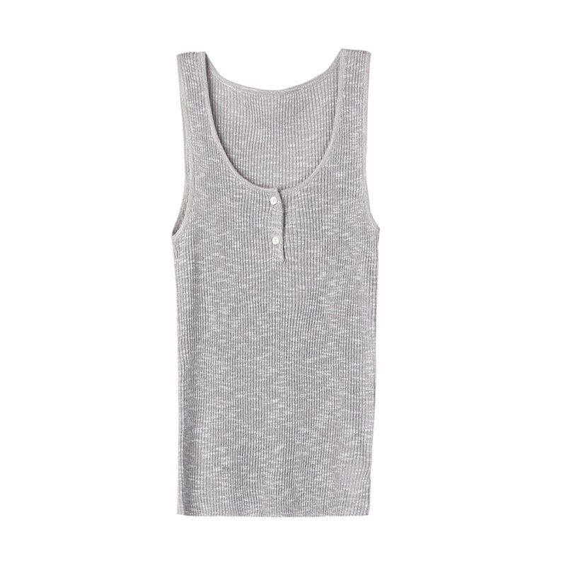 Thin knitted vest for women's wear in 2020 summer new slim bottoming Korean version show thin short external wear top