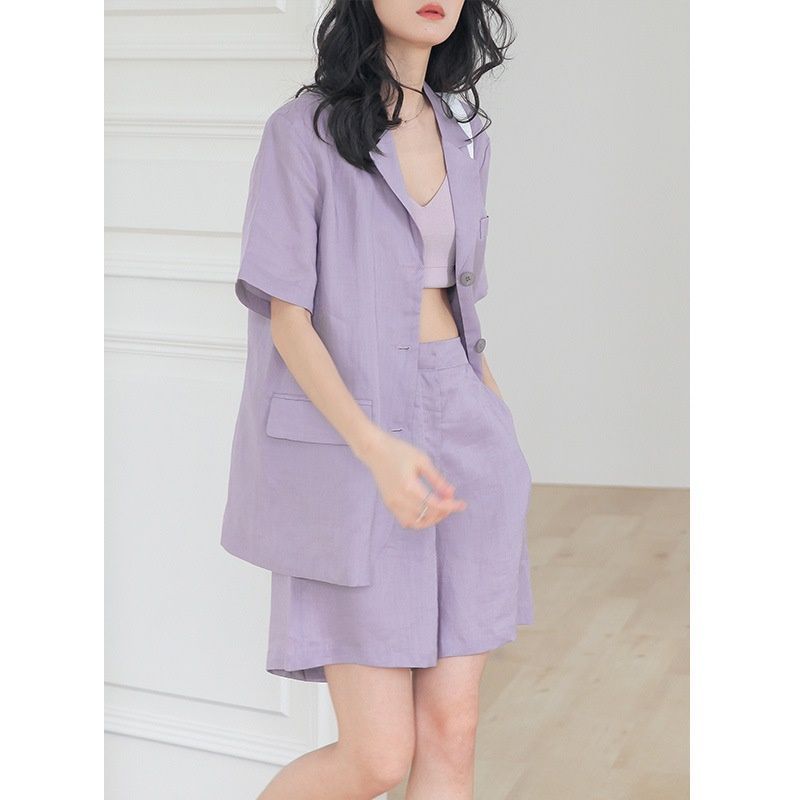 2020 summer new women's Short Sleeve Shirt Korean one breasted loose short ramie sun proof coat women 8336