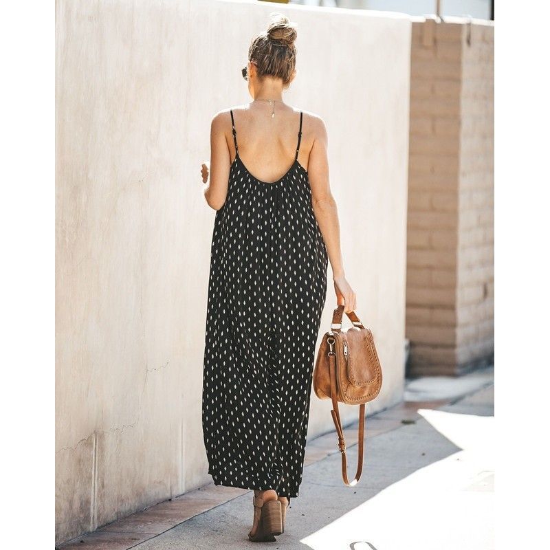 2019 foreign trade new European and American eBay express cross border e-commerce sexy sling loose one-piece pants female