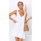 Wish Amazon 2019 Europe and America cross border spring and summer new sexy V-neck button decoration shoulder belt knot dress