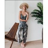 Wish express 2019 Europe and America cross border summer popular loose suspender fade printing one-piece pants for women