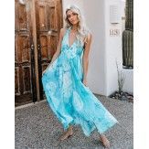 Wish express 2019 Europe and America cross border summer new sexy open back Halter tie printed dress female