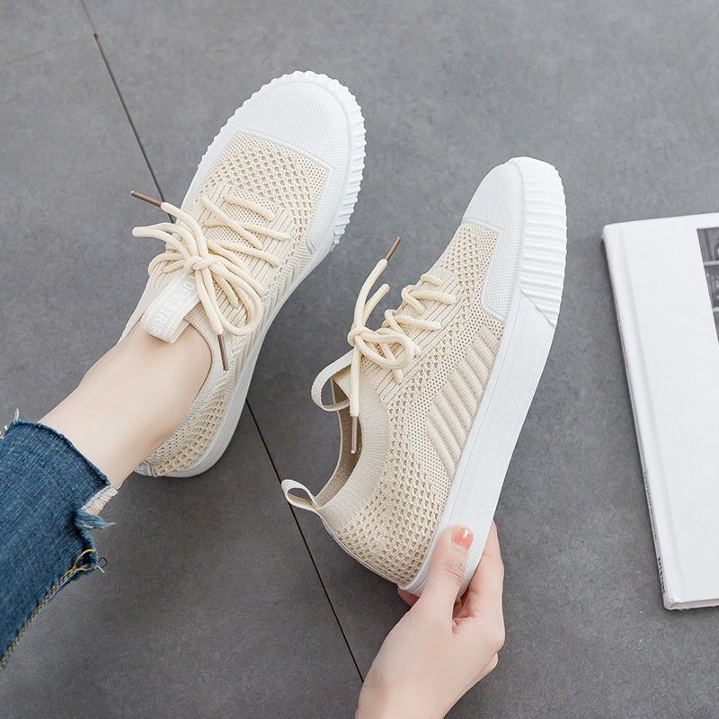 2020 summer new socks shoes women's one foot women's shoes lazy fly woven breathable soft sole casual sports shoes 003