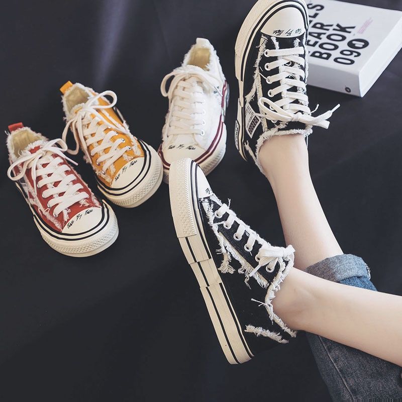 Canvas shoes kids 2019 fashion shoes girls popular beggars net red students versatile Korean version breathable cloth shoes 8077