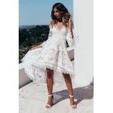 EBay Amazon 2018 cross border European and American popular deep V lace irregular fashion dress woman