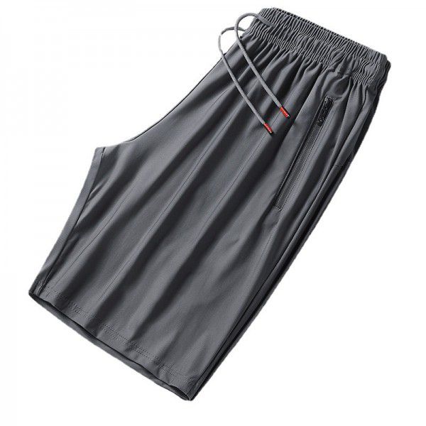 Ice Silk Pants Men's Casual Pants Men's Thin Summer New Quick Drying Sports Plus Size 5/4 Shorts