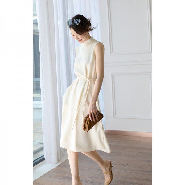 White temperament commuting vest skirt French long high-end dress for women in summer