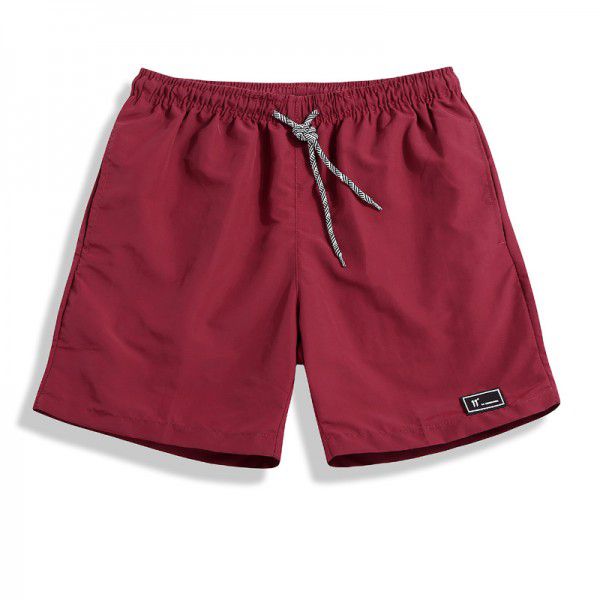 Summer Candy Shorts Capris Men's Beach Pants Elastic Waist Drawstring Loose Straight Leg Shorts