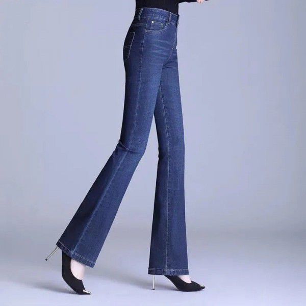 Jeans Women's Flare Pants High Waist Micro Flare Pants Spring and Autumn New Slim Fit Size Middle Age Women's Flare Long Pants