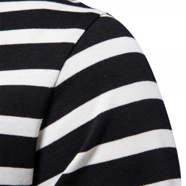 Spring New Casual Long Sleeve T-shirt Men's 100% Cotton Striped Top Round Neck Men's Pure Cotton Underlay Shirt