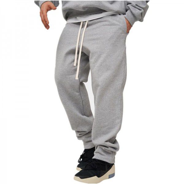 Fitness sports pants Men's running training casual loose breathable large straight pants 