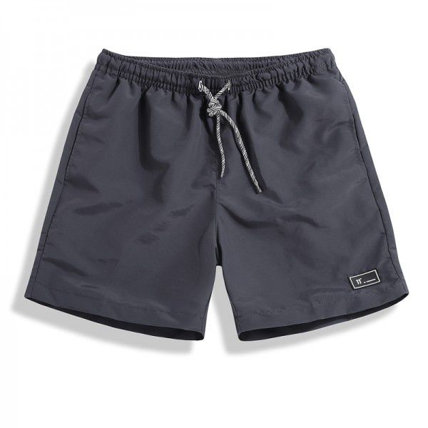 Summer Candy Shorts Capris Men's Beach Pants Elastic Waist Drawstring Loose Straight Leg Shorts