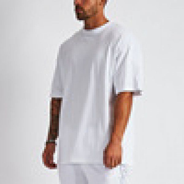 Clothing Men's T-shirt Pure Cotton Drop Shoulder Loose Short Sleeve Fashion Brand Men's T-shirt