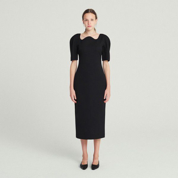 Elegant French Little Black Dress in Spring and Autumn, Korean Black Individualized Small Crowd Design Sense Skirt