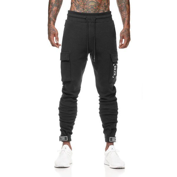 Muscle Fitness Brother Pure Cotton Sports Pants Men's Slim Fit Fitness Pants Running Training Pants