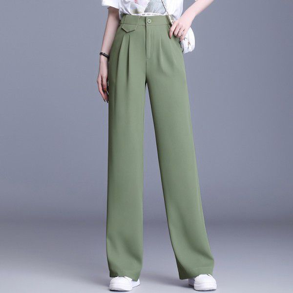 Spring and Summer New Dropping Women's Wide Leg Pants for Outer Wear Narrow Version Wide Leg Large Size Pants High Waist Women's Pants