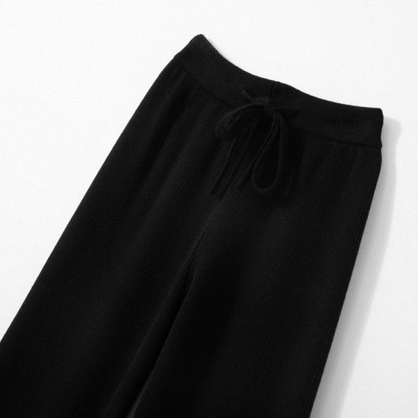 Thickened Wide Leg Pants Women's New Fine Anti Wool Casual Pants Floor Sweeping Pants Women's High Waist Drop Straight Pants 