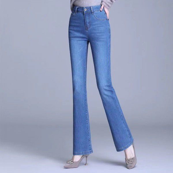 Jeans Women's Flare Pants High Waist Micro Flare Pants Spring and Autumn New Slim Fit Size Middle Age Women's Flare Long Pants