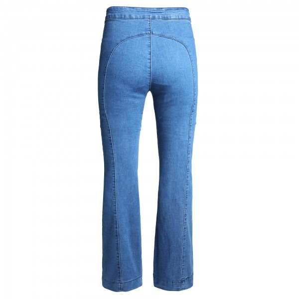 Women's denim retro patchwork buttocks lifting slimming straight leg women's jeans