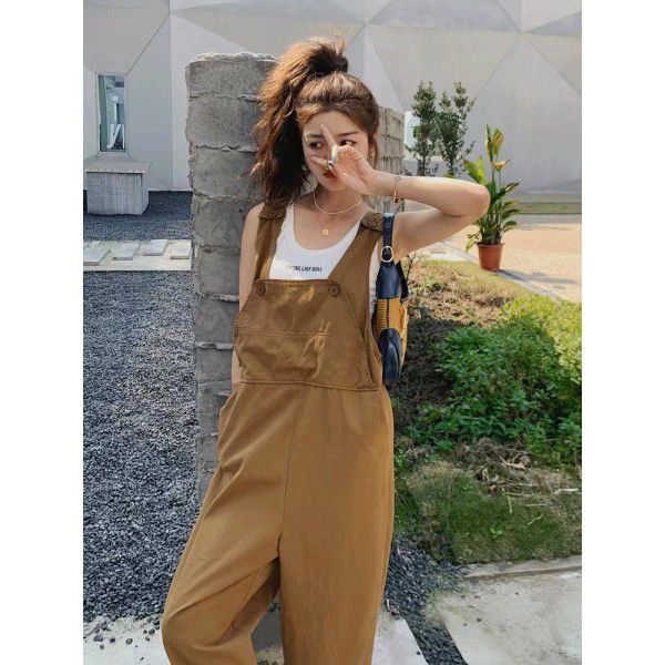 Loose Straight Strap Pants Temperament Age Reducing jumpsuit