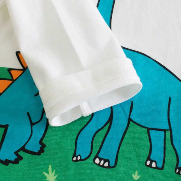 Children's clothing autumn new product Korean version children's long sleeved T-shirt dinosaur boy base shirt