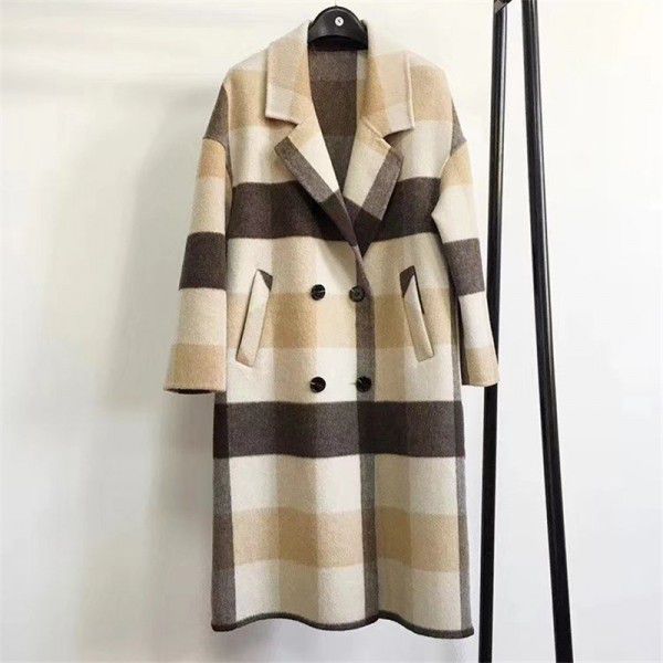 Alpaca wool winter coat genuine coat women's long double-sided woolen coat 