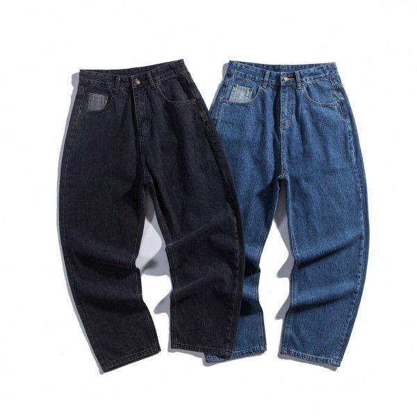 Autumn and Winter Men's New Pants Youth Popular Campus Fashion Brand Solid Color Classic Jeans