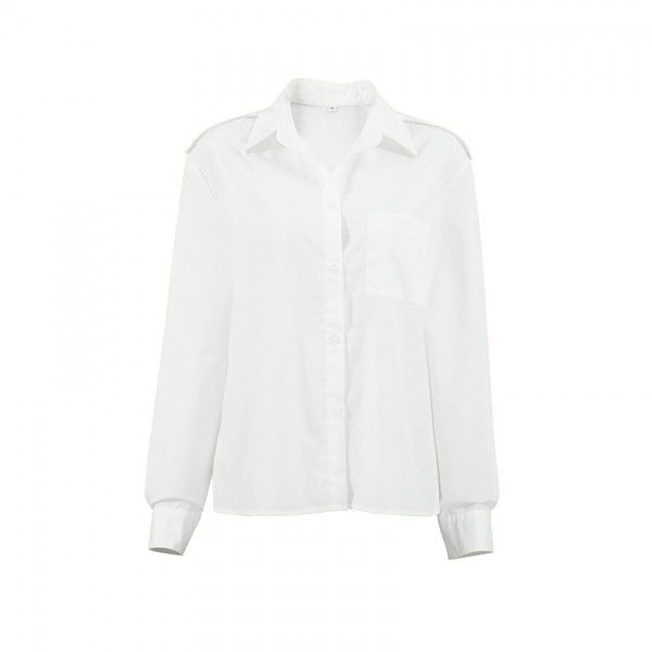 French minimalist and versatile white shirt for women's autumn and winter new casual style commuting