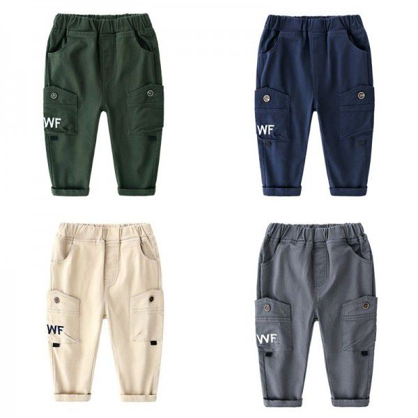 Boys' Pants New Spring and Autumn Seasons New Western-style Workwear Pants Children's Pants Middle School Children's Casual Pants Tide 