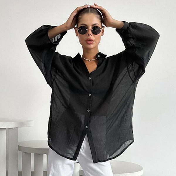 Autumn new long sleeved shirt, light and thin jacket, loose and casual design, with a sense of niche