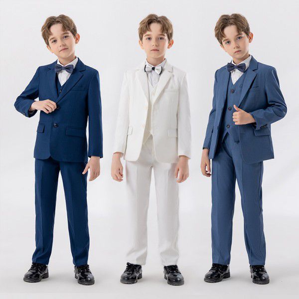 Children's Suit Autumn/Winter Fashion Performance Small Suit Boy Piano Host Flower Girl Wedding Dress Set