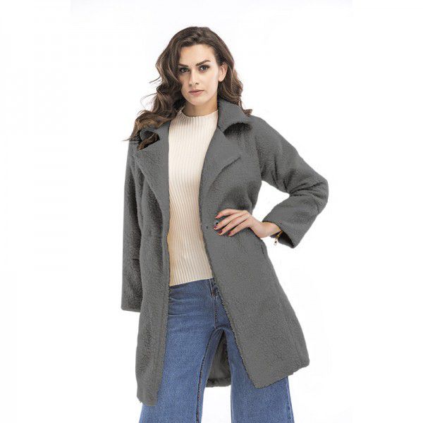 Autumn and winter coat, medium length woolen coat for women
