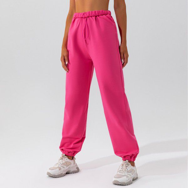 Waist tied loose sports pants for women outdoor dance casual pants for commuting versatile straight leg pants for women