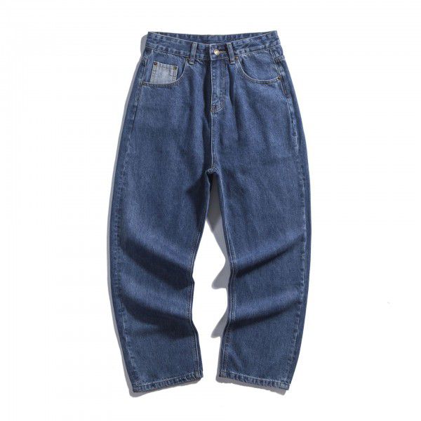 Autumn and Winter Men's New Pants Youth Popular Campus Fashion Brand Solid Color Classic Jeans