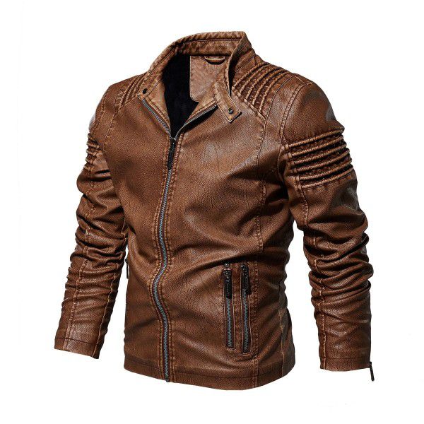 Autumn and Winter Leather Clothes European and American Fashion Leather Jackets Men's Large Leather Clothes 