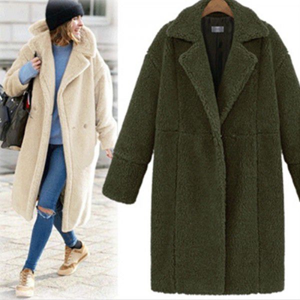 Autumn and winter coat, medium length woolen coat for women