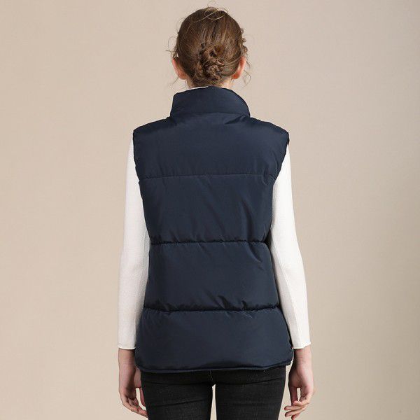 Cotton vest women's autumn standing collar sleeveless cotton vest vest women's jacket