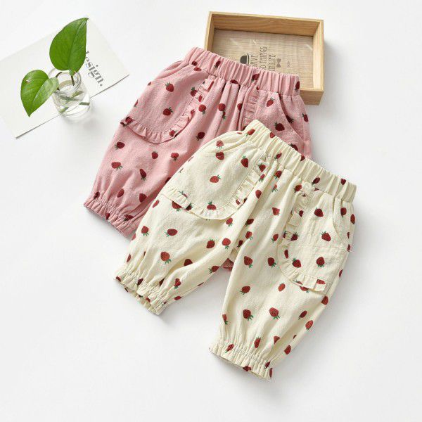 Girls' Shorts Wear Summer Outwear New Thin Kids' Baby Summer Korean Fashionable Kids' Pants 