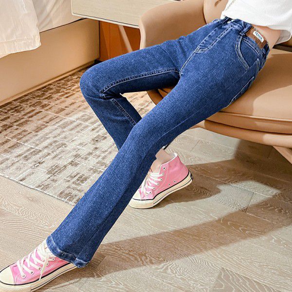 Girls' Jeans Spring New Girls' Fashionable Flare Pants Korean Spring and Autumn Children's Pants 