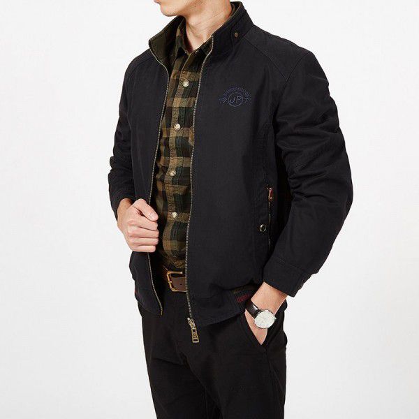 Men wearing double-sided jackets, all cotton casual middle-aged double-sided jackets, cross-border jackets, oversized tops 