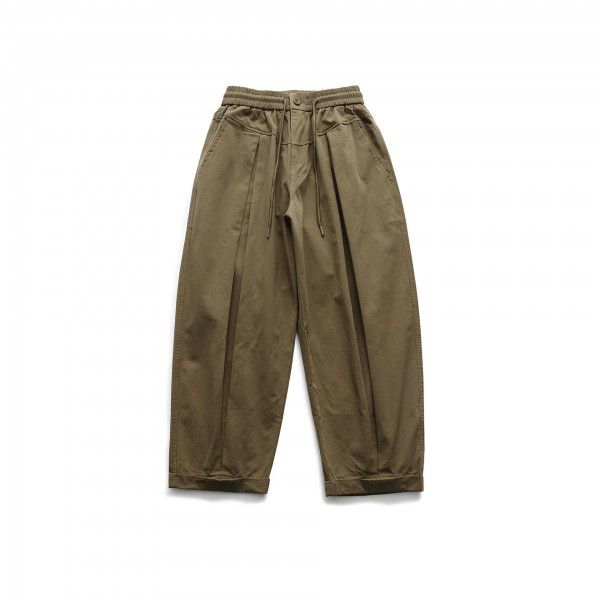 Spring New Solid Color Pleated Wide Leg Casual Pants Japanese Retro Loose Unisex Pants for Men