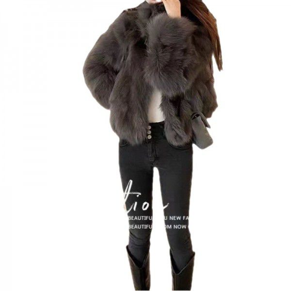 Autumn and winter new fur coat women's short imitation fox fur coat