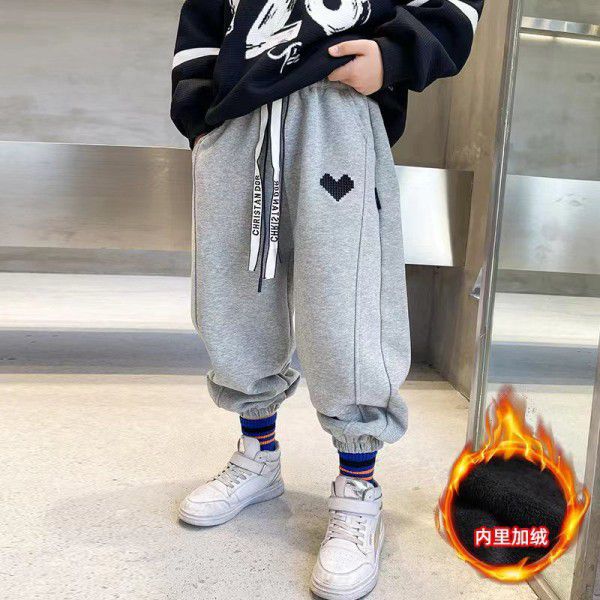 Children's Spring and Autumn New Big Boys' Spring and Autumn Grey Sports Guards Pants Casual Pants Korean Version 