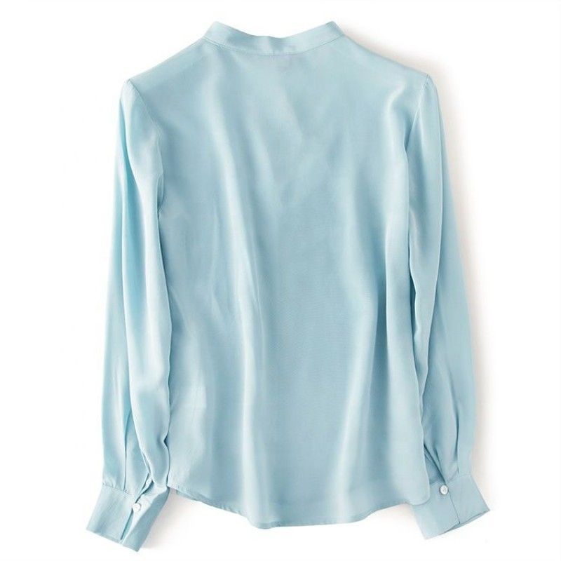 fashion beautiful blouses for women long sleeve ladies casual apparel factory oem silk ladies blouses shirt 